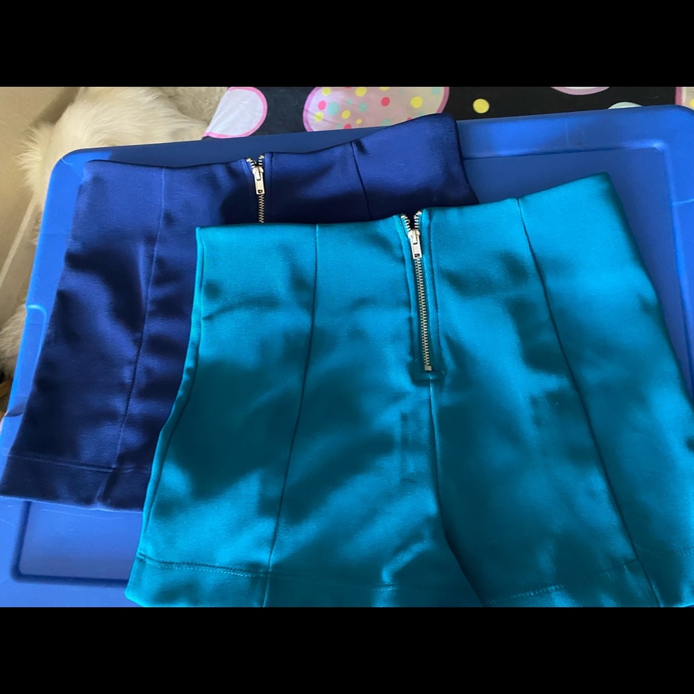 Forever 21 high waisted zip scuba shorts (2 pairs)